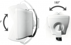 Pereche de difuzoare rezistente la intemperii, cu suport Omnitronic OD-4 Wall Speaker 8Ohms white 2x