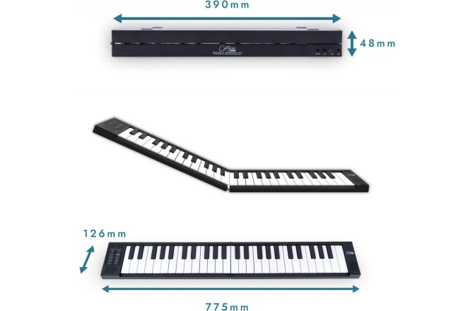 Pian digital pliabil Carry-On Folding Piano 49 Touch Black