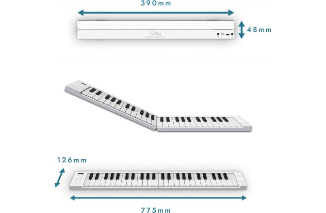 Pian digital pliabil Carry-On Folding Piano 49 Touch White