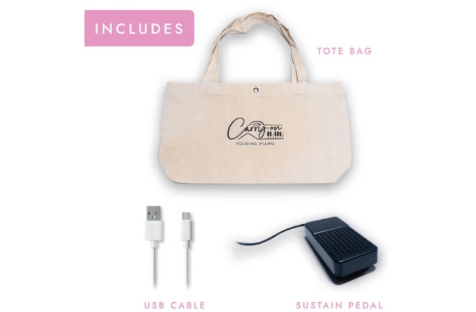 Pian digital pliabil Carry-On Folding Piano 88 Keys Pink