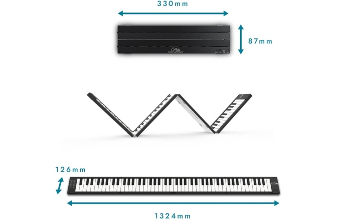 Pian digital pliabil Carry-On Folding Piano 88 Touch Black