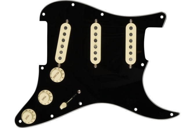 Pickguard  Fender Pre-Wired Strat Pickguard Custom Shop Fat 50's SSS Black 11 Hole PG