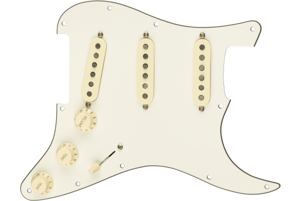 Pre-Wired Strat Pickguard Custom Shop Texas Special SSS Parchment 11 Hole PG