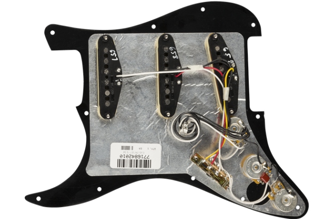 Pickguard Fender Pre-Wired Strat Pickguard Tex-Mex SSS Black 11 Hole PG