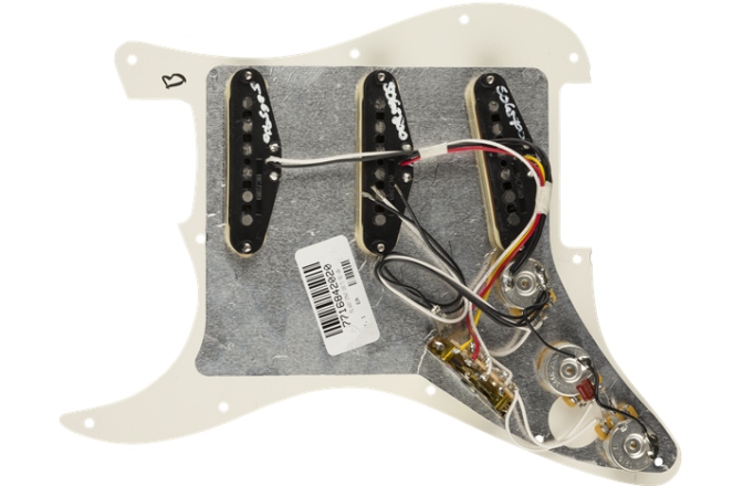 Pickguard Fender Pre-Wired Strat Pickguard Tex-Mex SSS Parchment 11 Hole PG
