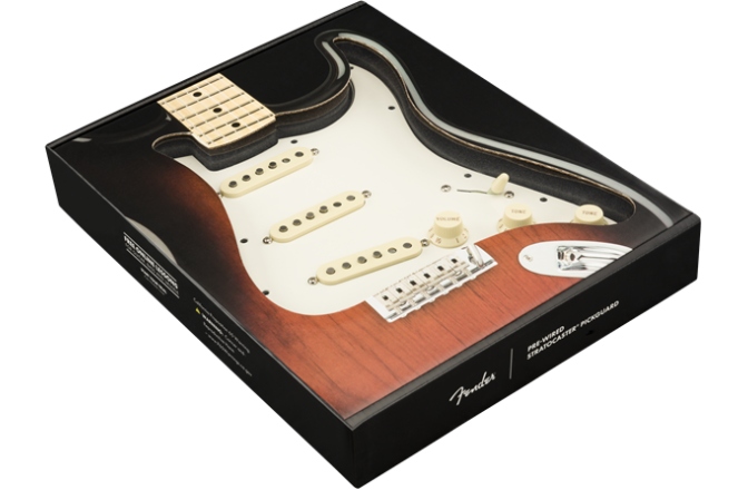 Pickguard Fender Pre-Wired Strat Pickguard Tex-Mex SSS Parchment 11 Hole PG