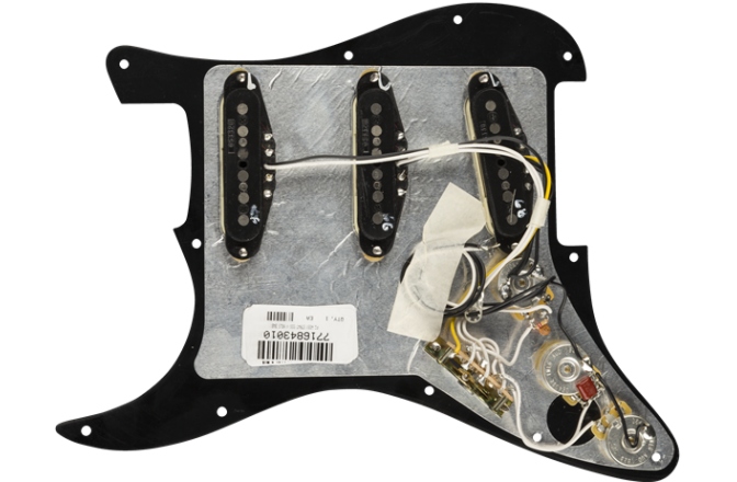 Pickguard  Fender Pre-Wired Strat Pickguard Vintage Noiseless SSS Black 11 Hole PG