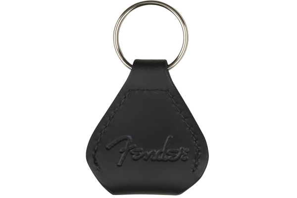 Leather Pick Holder Keychain Black
