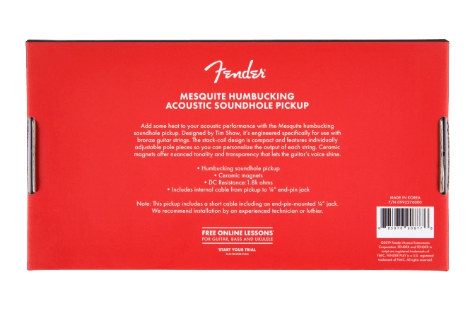 Pickup Fender Mesquite Humbucking Acoustic Soundhole Pickup
