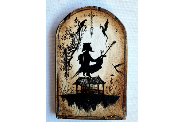 Pictura pe lemn - Bouzouki 22 x 14