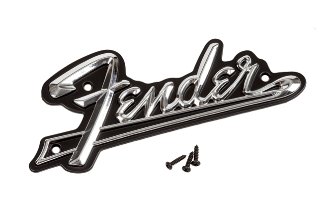 Pin Fender Black Panel Amplifier Logo Silver/Black