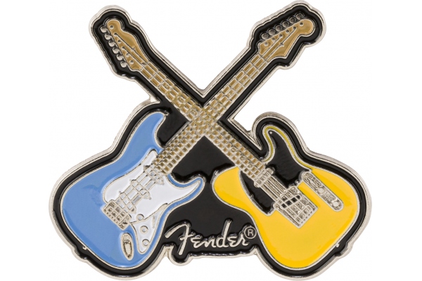 Crossed Guitars Enamel Pin Multi-Color