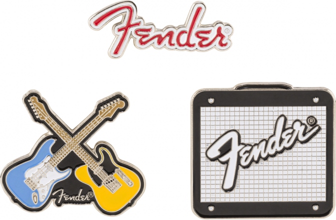 Pin Fender Crossed Guitars Enamel Pin Multi-Color