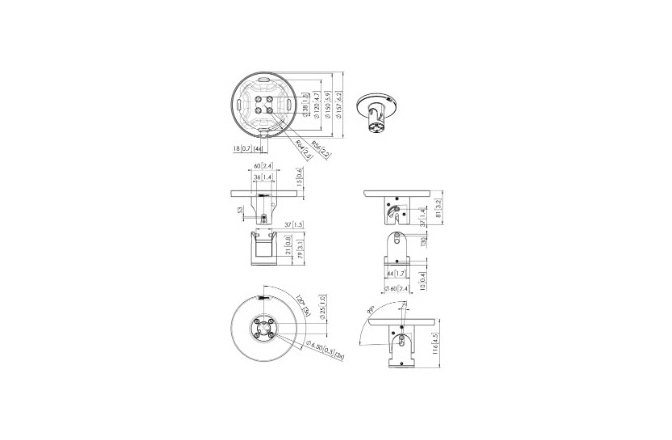 Placa de tavan Connect-it  Vogels PUC 1045, cu inclinare si rotire, max.40 kg