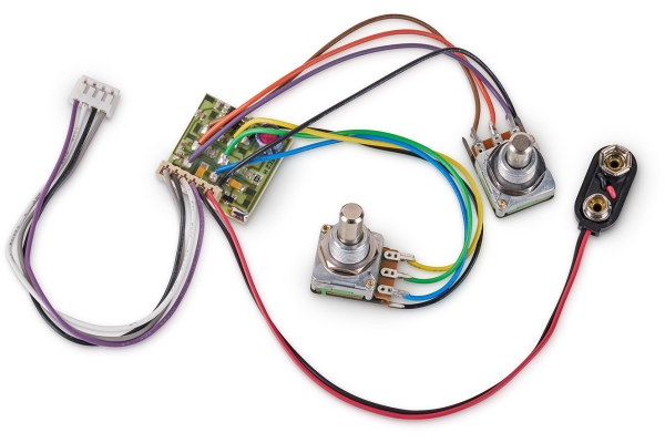2-Way Electronics, for Passive Pickups, Bass / Treble Controls only 2-Way Electronics, for Passive Pickups, Bass / Treble Controls only