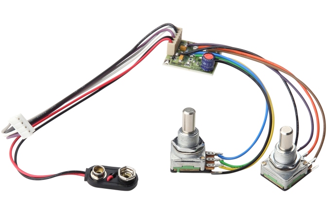 Placă preamplificator e-bass MEC Pickups  2-Way Electronics, for Passive Pickups, Bass / Treble Controls only, Lefthand