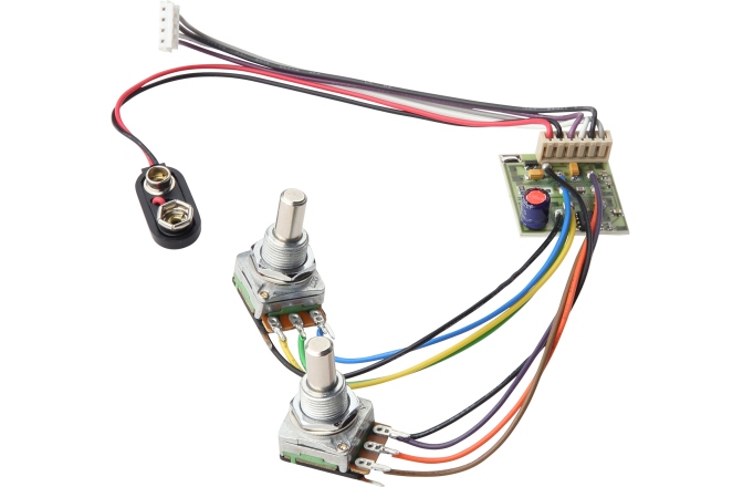 Placă preamplificator e-bass MEC Pickups  2-Way Electronics, for Passive Pickups, Bass / Treble Controls only, Lefthand