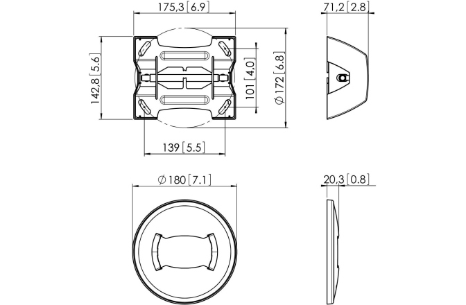 Placa prindere tavan  Vogels PUC1060, max. 80 kg