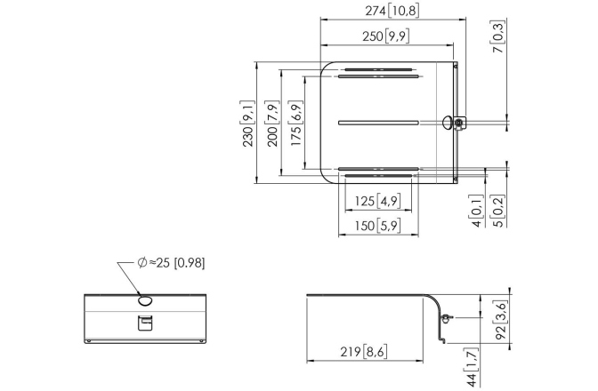 Platforma camera videoconferinta  Vogels RISE A141 pentru ascensoare de afisaj motorizate RISE, max. 4kg