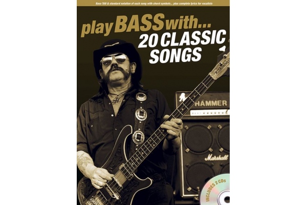 PLAY BASS WITH 20 CLASSIC SONGS TAB BGTR BOOK/2CD