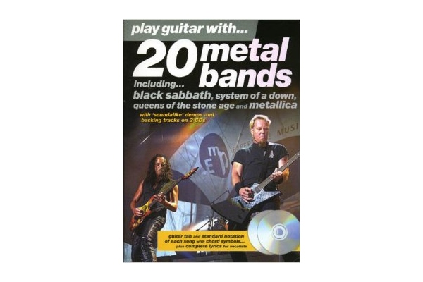PLAY GUITAR WITH 20 METAL BANDS GUITAR TAB BOOK/2CDS
