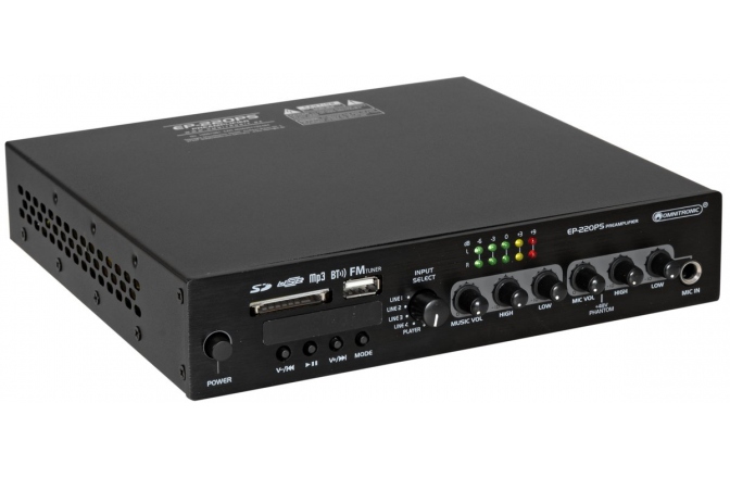 Player de instalații Omnitronic EP-220PS Preamplifier with MP3 Player, Bluetooth and FM Radio 9.5"