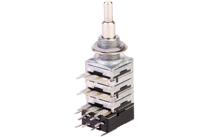 Potențiometru chitară MEC Pickups  Mono + Stereo Stacked Potentiometer, B500K / (05A220K / 05C220K)/cc, Push/Pull
