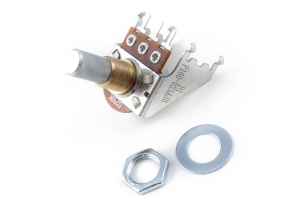 250K Audio Taper Snap-In Potentiometer Solid Shaft