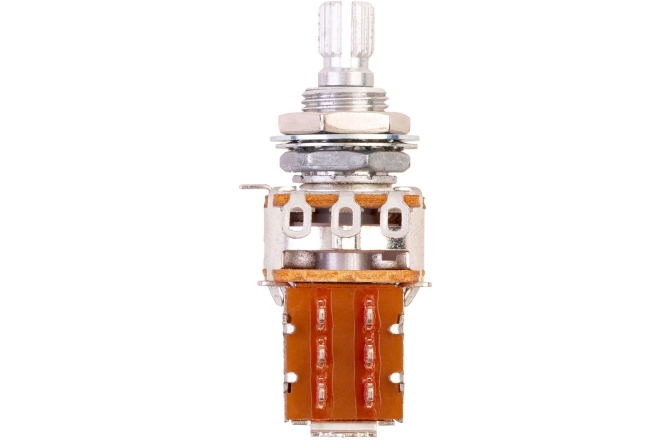 Potențiometru MEC Pickups  Mono Potentiometer, Push/Pull (On/On DPDT), A250K, Solid Shaft (6 mm)