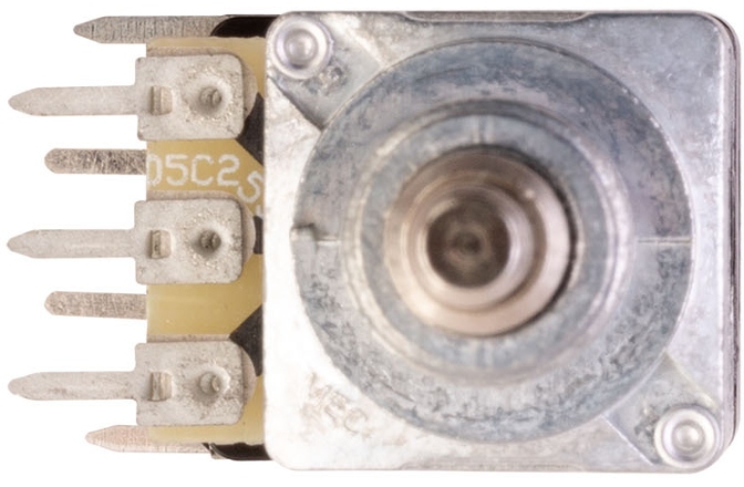 Potenţiometru MEC Pickups  Mono + Stereo Stacked Potentiometer, B500K / (05A25K / 05C25K)/cc, Push/Pull