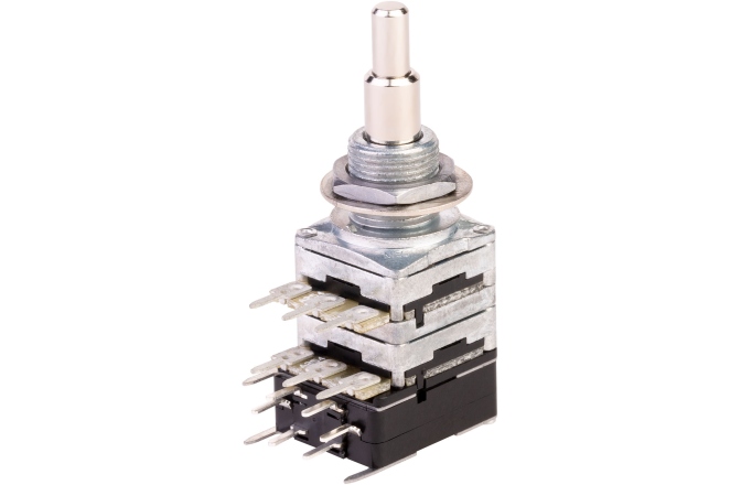 Potenţiometru MEC Pickups  Mono Stacked Potentiometer, A250K / A250K, Push/Pull