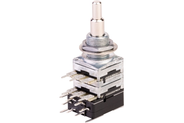 Mono Stacked Potentiometer, B100K/cc / B100K/cc, Push/Pull Mono Stacked Potentiometer, B100K/cc / B100K/cc, Push/Pull