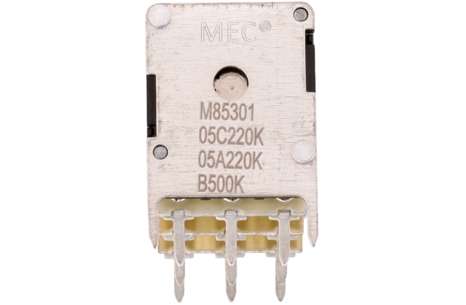 Potenţiometru MEC Pickups  Stereo + Mono Stacked Potentiometer, (05C220K / 05A220K) / B500K