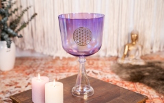 Potire de meditație Meinl Crystal Singing Chalice, 8"/20 cm, Note F3, Purple, Heart Chakra, Flower of Life