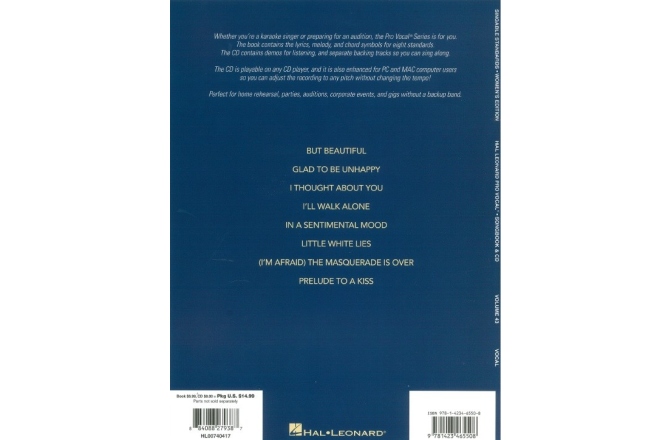 No brand Pro Vocal Women's Edition Volume 43: Singable Standards (Book/CD)