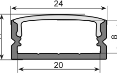 Profil Eurolite U-profile 20mm for LED Strip black 2m
