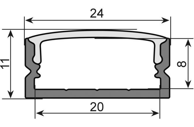 Profil Eurolite U-profile 20mm for LED Strip black 2m
