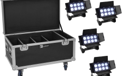Proiector LED IP65 Eurolite Set 4x Multiflood IP 8x10W RGBW Wash CRMX + Case
