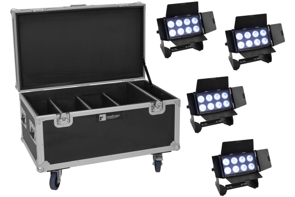 Set 4x Multiflood IP 8x10W RGBW Wash CRMX + Case Set 4x Multiflood IP 8x10W RGBW Wash CRMX + Case