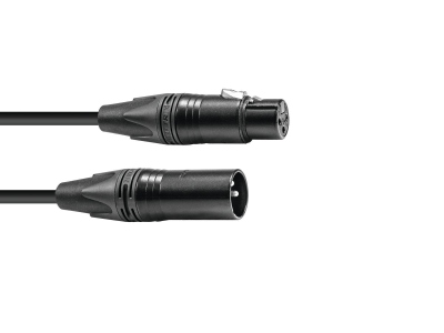 DMX cable XLR 3pin 15m bk Neutrik black connectors