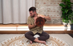 Rain Disk  Meinl Sonic Energy 10'' Rain Disk, Stream Sound, Moon Phases & Tree of Life Carving