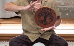 Rain Disk  Meinl Sonic Energy 10'' Rain Disk, Stream Sound, Moon Phases & Tree of Life Carving