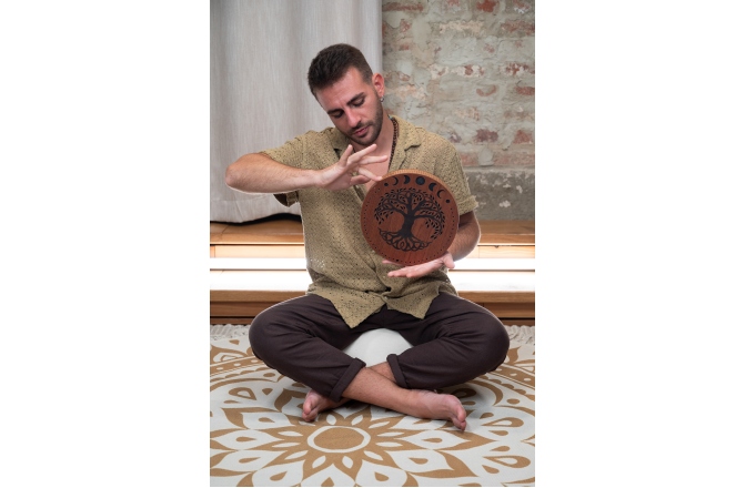 Rain Disk  Meinl Sonic Energy 10'' Rain Disk, Stream Sound, Moon Phases & Tree of Life Carving