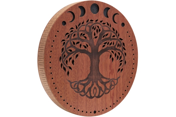 Sonic Energy 12'' Rain Disk, Stream Sound, Moon Phases & Tree of Life Carving