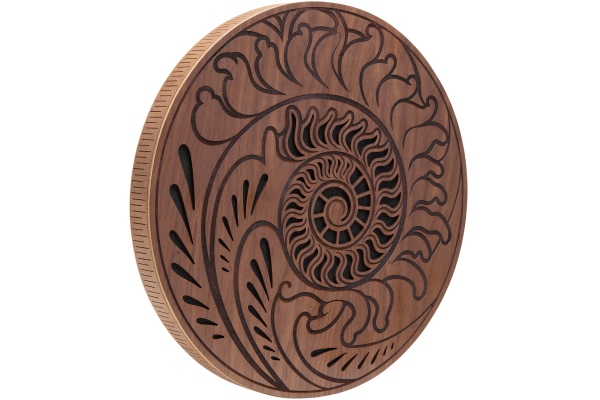 Sonic Energy 15'' Rain Disk, Ocean Sound, Fibonacci-Inspired Carving