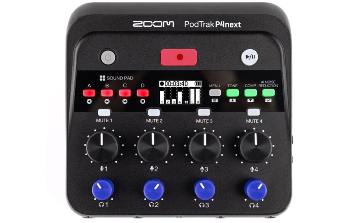 Recorder, mixer, interfață podcast Zoom PodTrak P4next