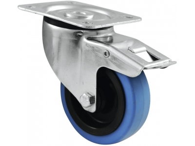 Swivel Castor 100mm BLUE WHEEL with brake