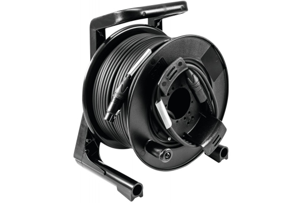 DMX cable drum XLR 50m bk Neutrik 2x0.22