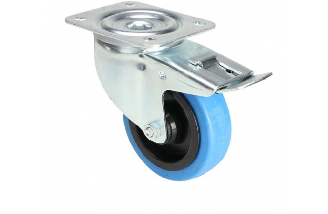Rolă Pivotantă cu Blocare Tente Braked Swivel Castor Wheel Blue 100mm