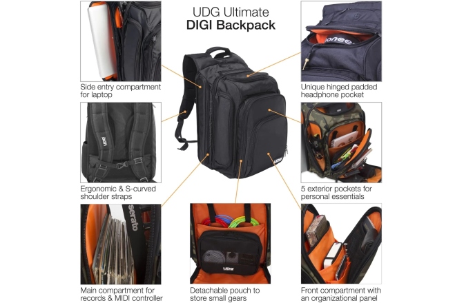 Rucsac laptop / echipamente DJ UDG Ultimate Digi BackPack Black/Orange